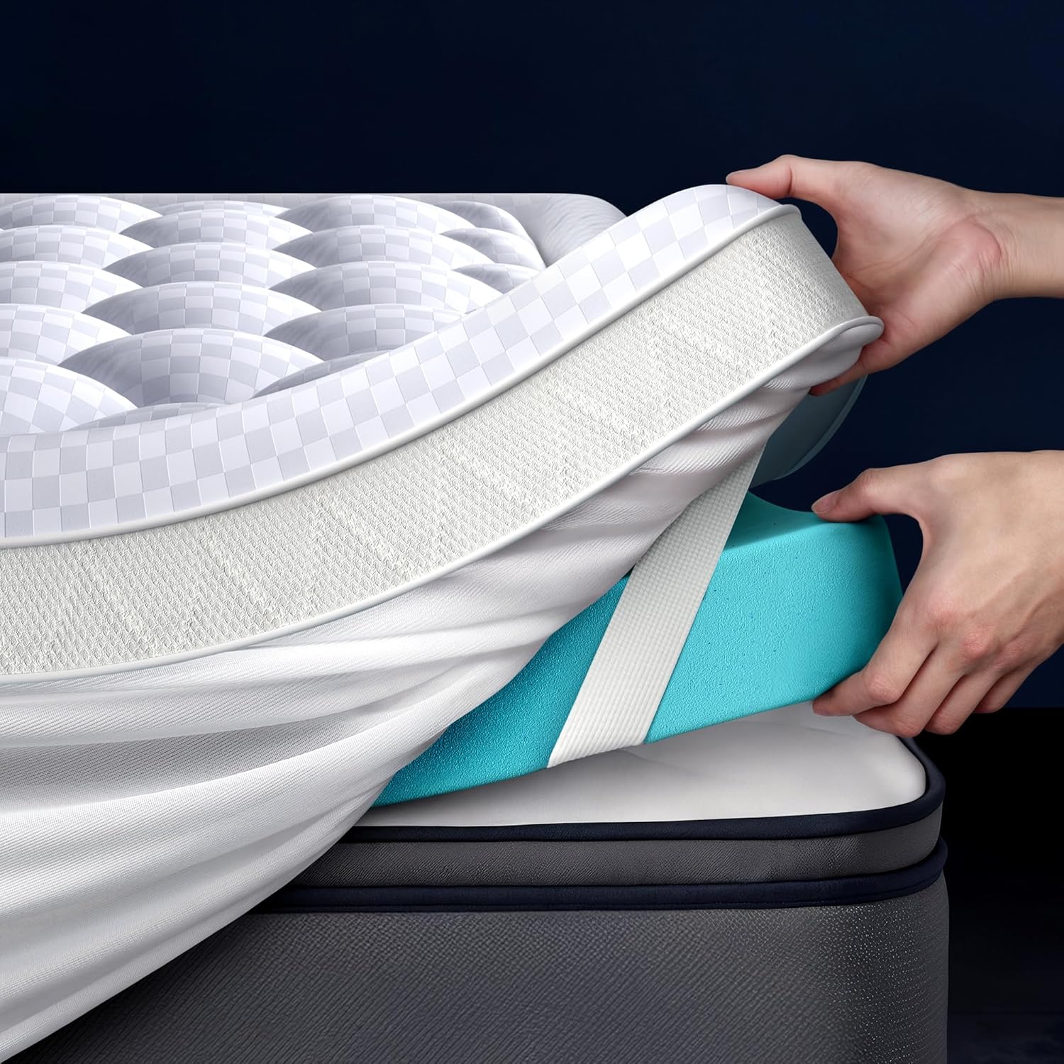Biteany 10 Inch Queen Mattress, Memory Foam Mattress in a Box for Support & Pressure Relief, Cooling-Gel Infused, Fiberglass-Free, Medium Firm